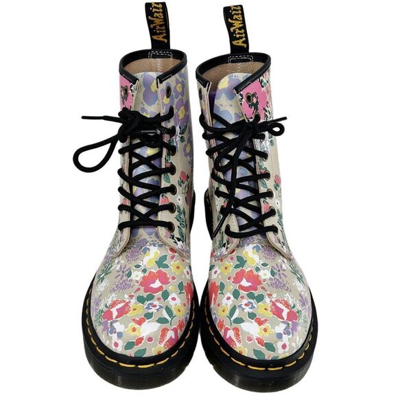 Dr. Martens 1460 Floral Mash Up Leather Lace Up Combat Boots Size 7 - Picture 5 of 12
